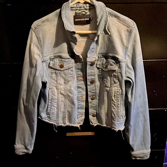 Calvin Klein Jeans Jackets & Blazers - CALVIN KLEIN JEANS distressed jean jacket
